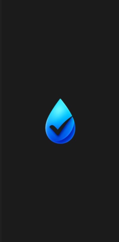 AquaTrack splash screen with the water-drop logo